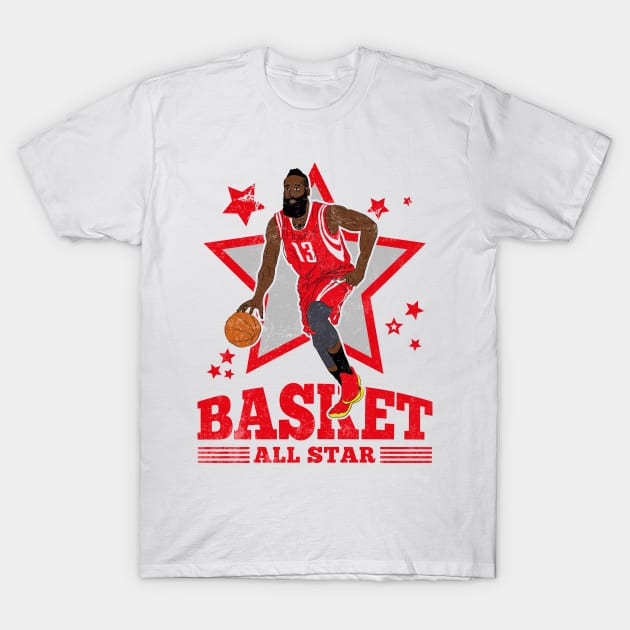 Harden Basketball The Beard Houston 13 All Star T-Shirt by TEEWEB